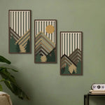 décoration murale moderne abstraite bois géométrique cercles arcs motifs végétaux montagnes minimalistes tableaux