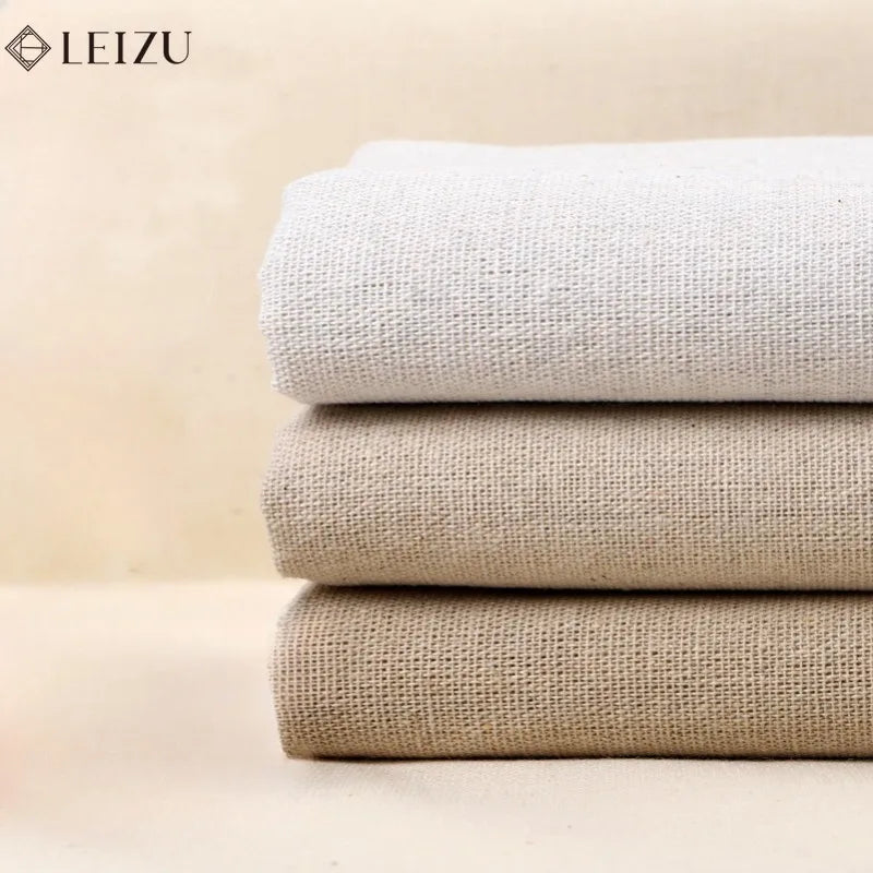 tissu coton lin beige clair foncé texture naturelle résistante bricolage patchwork couture maison classic