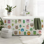 stickers muraux hiboux arbres nuages bleu vert enfantin adhésifs salon décoration chambre fond