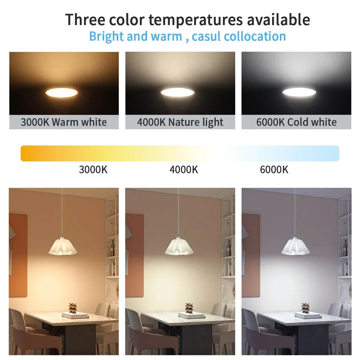 lot spots led gu10 blanc chaud froid éclairage encastré intérieur moderne