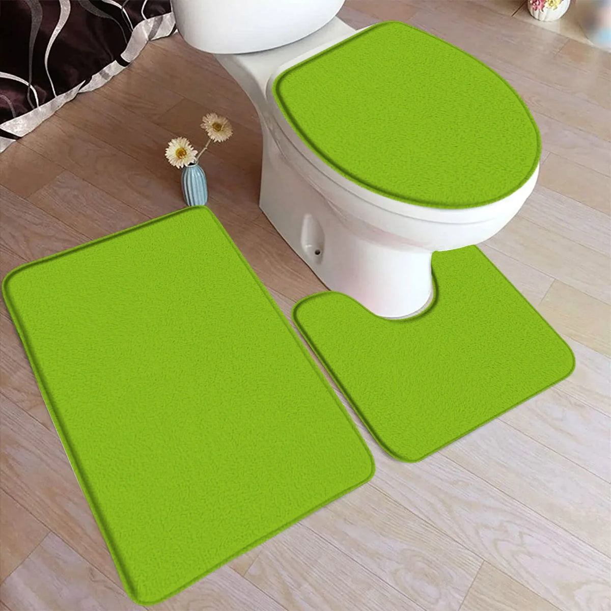 tapis bain moderne uni respectueux l'environnement noir rose clair bleu gris jaune rose foncé