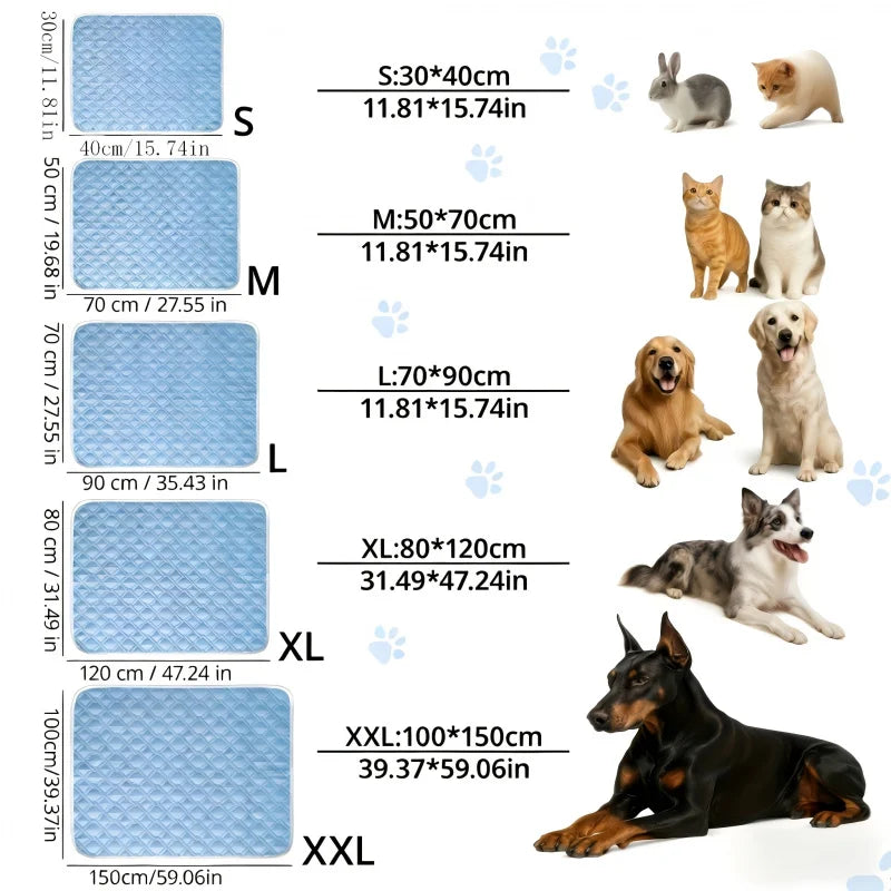 tapis refroidissement animal quilté anti dérapant bleu clair moderne polyester