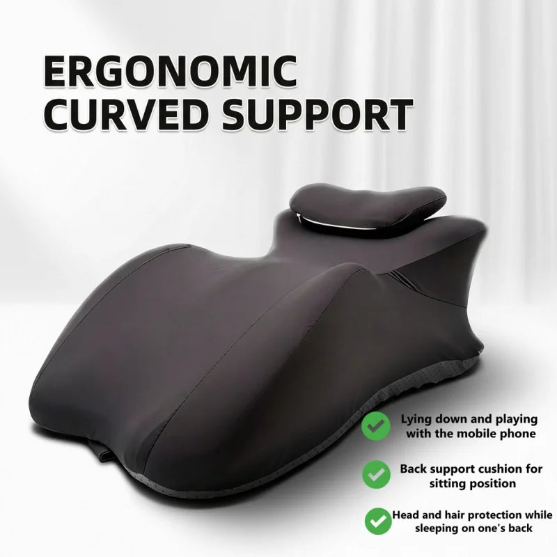 coussin ergonomique mousse mémoire forme polyester coton noir contour doux moderne amovible lavable