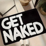tapis bain antidérapant moderne get naked cerises noir blanc salon salle bain
