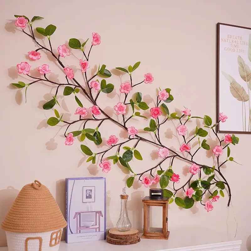 décoration murale guirlande lumineuse feuilles érable fleurs branches flexibles led