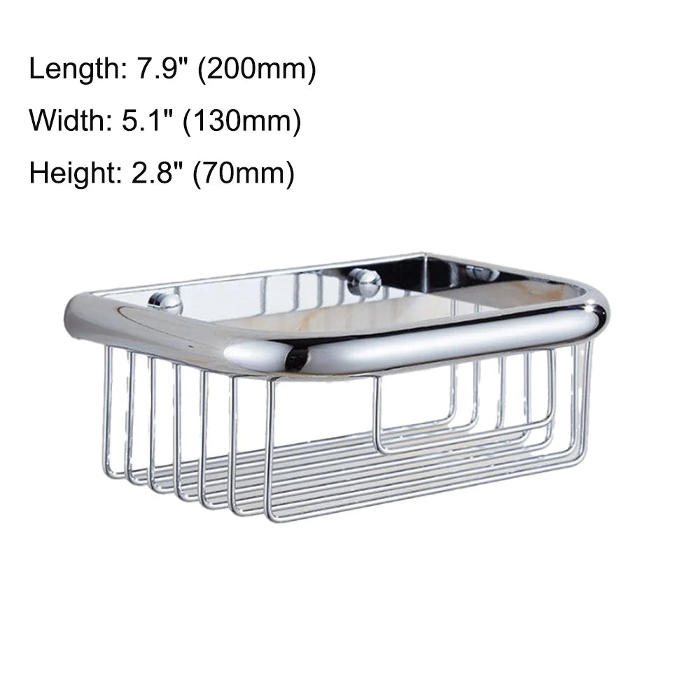 paniers rangement chrome cuivre filetés vis modernes salle bain étagères murales fixations incluses