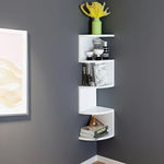 étagère murale forme angle blanc motifs marbre moderne minimaliste livres décorativos ventilation parfum