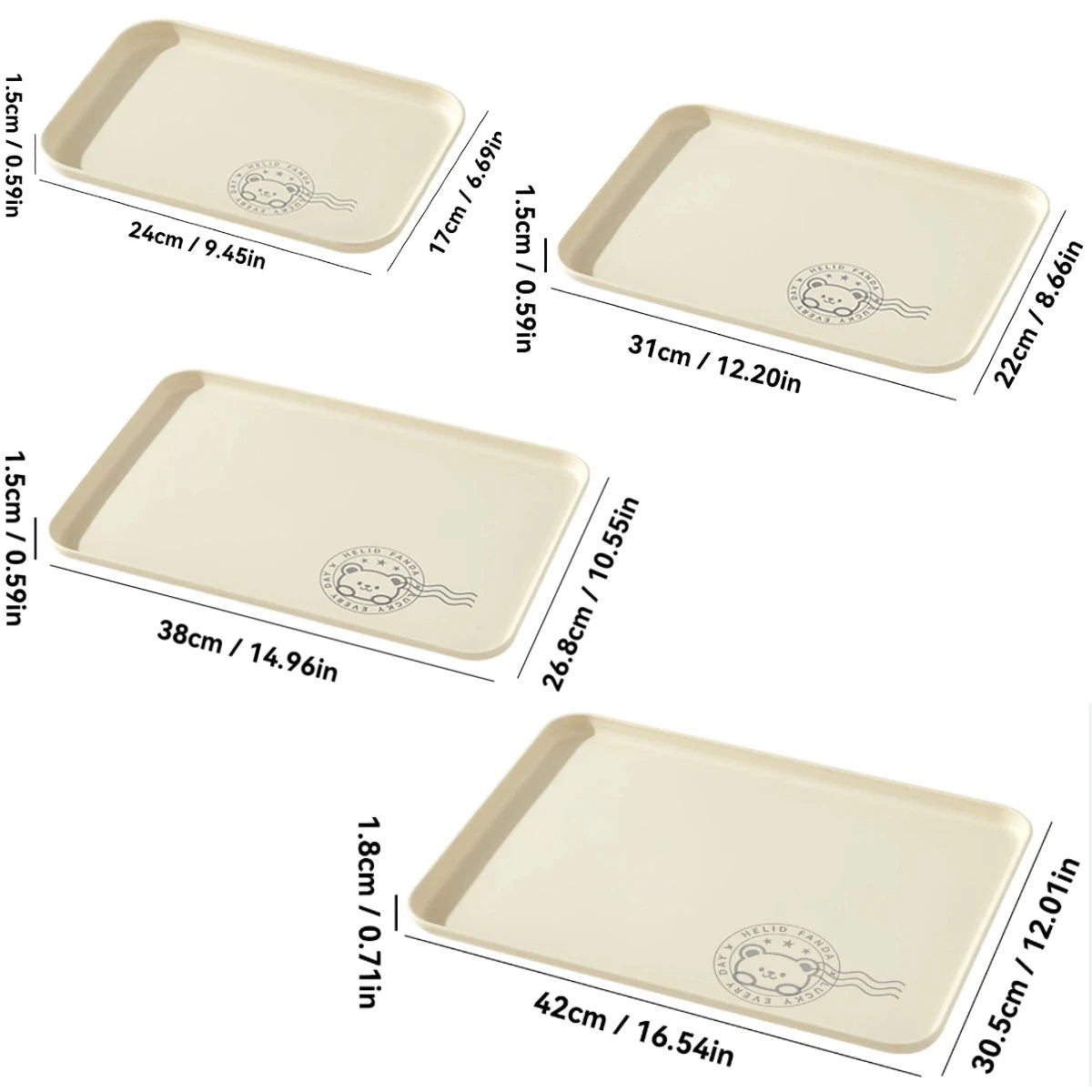 assiettes modernes plastique imprimées ours tasse cuillère serviette dessin animé minimaliste