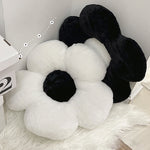 coussin fleurs stylisées blanc noir velours moderne coton polyester siège décoration maison anti décubitus