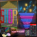 rideau lumineux led multicolore 400 leds moderne grille decorative telecommande application mobile