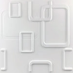 panneau mural moderne blanc triangles géométriques adhésif décoration intérieure relief PVC