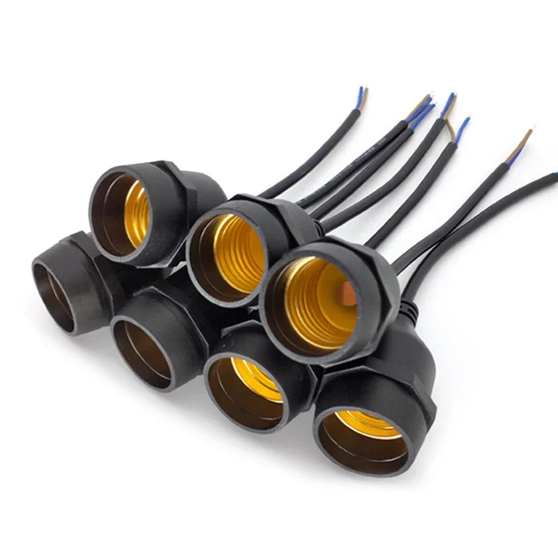 support lampe e27 fil led étanche ip67 20cm 30cm 50cm 100cm 200cm adhésif noir