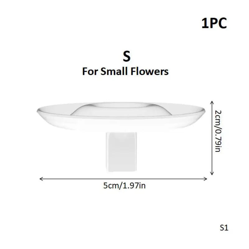support fleurs transparent moderne plante artificielle adhésif rond lisse ondulé minimaliste