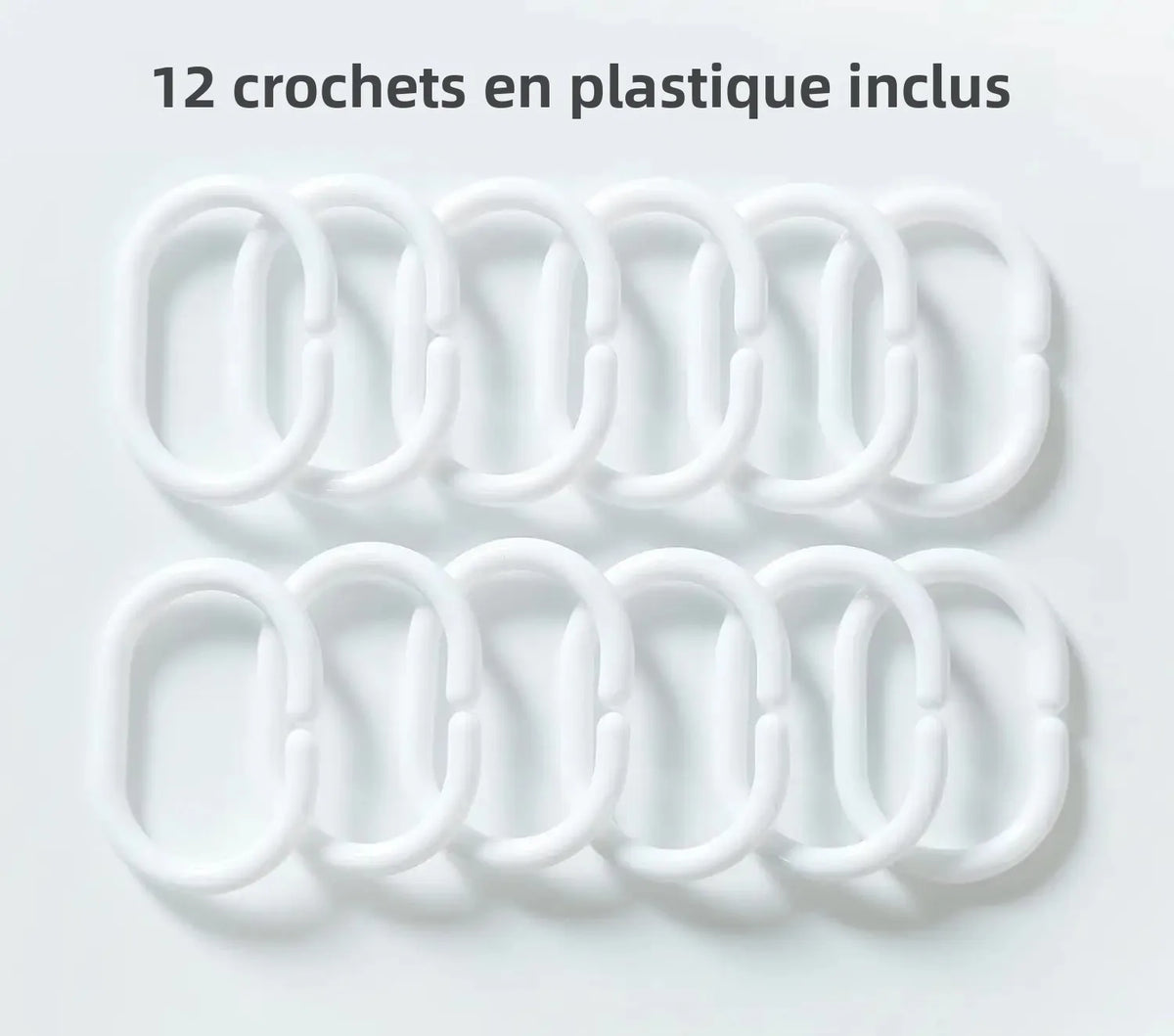 rideau douche semi transparent motifs carrés moderne blanc gris bordures épuré texturé plis réguliers