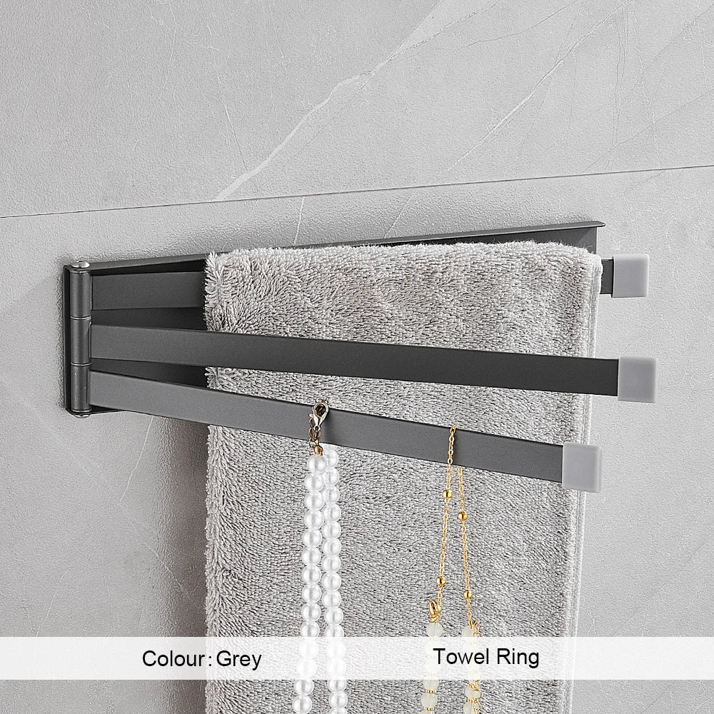 porte serviettes mural triple barres acier inoxydable gris blanc moderne minimaliste fixations murales