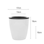 pot fleur hydroponique auto arrosage moderne blanc rayures verticales plante verte intérieur
