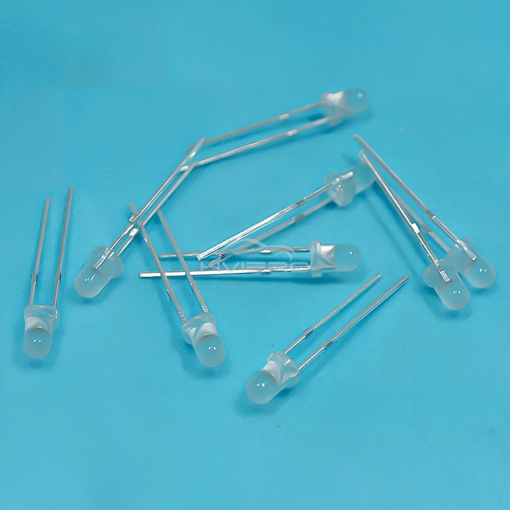 Diodes led 3mm bleu vert rouge blanc chaud jaune diffuses 1000pcs nouvelle