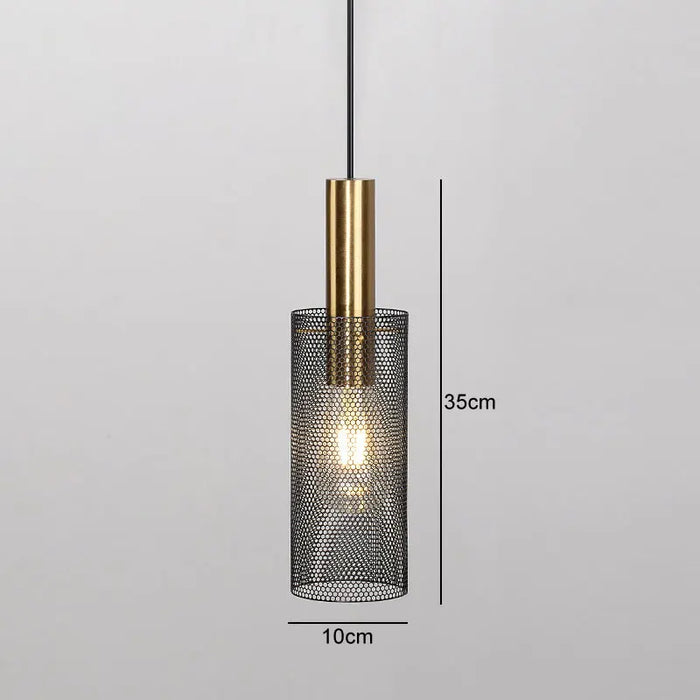 lampe suspendue moderne noir doré blanc maille métallique salon chambre éclairage 5mètres carrés