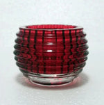 supports bougies transparents moderne rayures horizontales bougie rouge doréDecoration maison fêtes