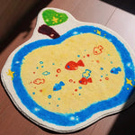 tapis polyester résistant décoration moderne pois poissons blanc bleu vert rouge jaune noirintérieur chambre