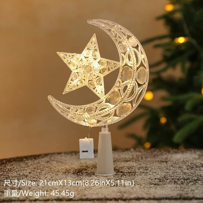 décoration noël étoile lumineuse transparente perforée classique tringle support chambre maison