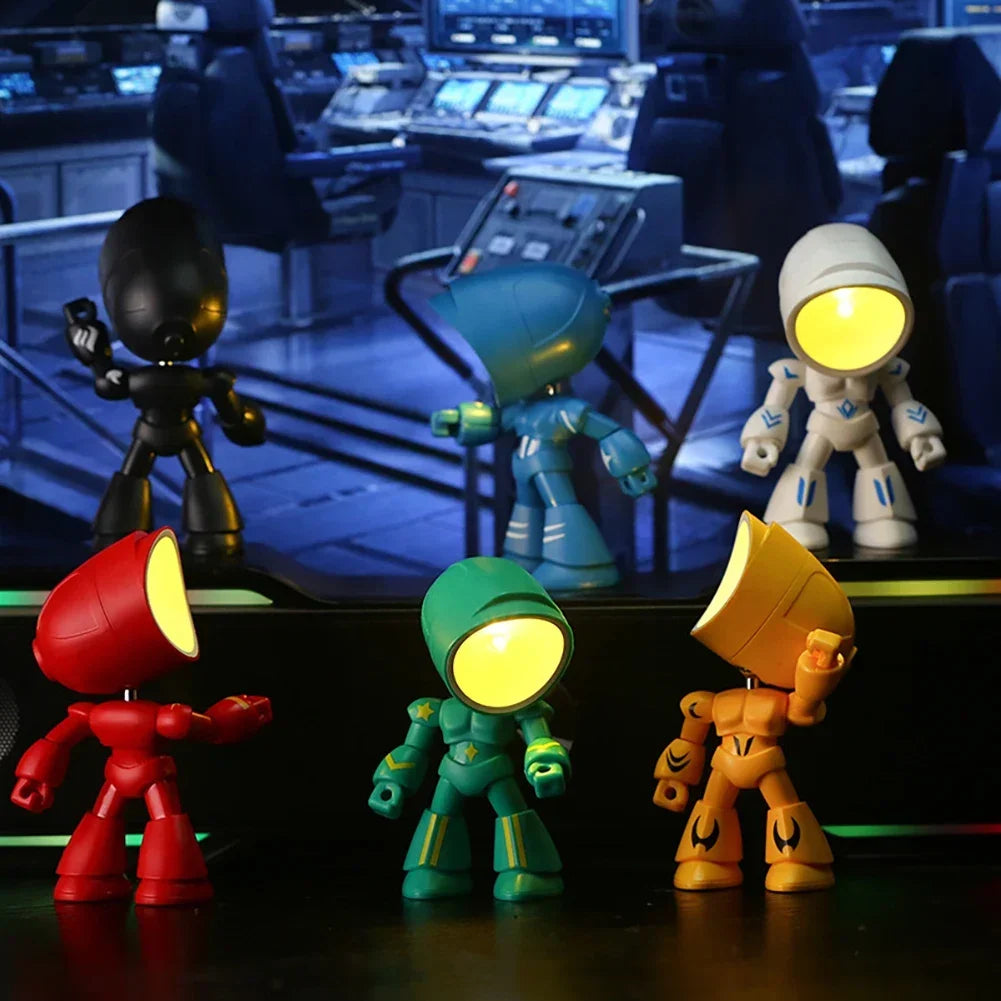 veilleuse led robotique table enfant rouge vert bleu jaune noir blanc moderne