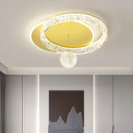 plafonnier led moderne noir doré blanc cristaux élégant boule lumineuse