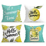 taies d'oreiller polyester citron vintage naturel fleurs blanches couleurs vives décoration maison jacinthe