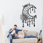 décoration murale boho chic motif floral géométrique noir ornement suspendu moderne