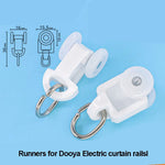 rideaux électriques runners blanc anneaux métalliques rail plastique lisse fonctionnels industriels