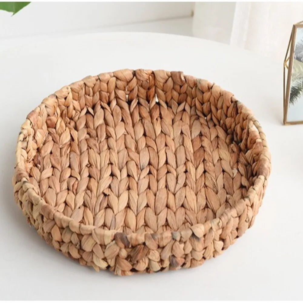 corbeille tissage feuilles naturel rustique panier rangement bois fruitier reutilisable diverse taille
