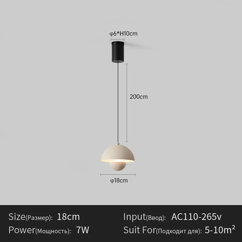 Lampe suspendue moderne sphérique opaques brightness dimmable noir aluminium salon chambrehôtel