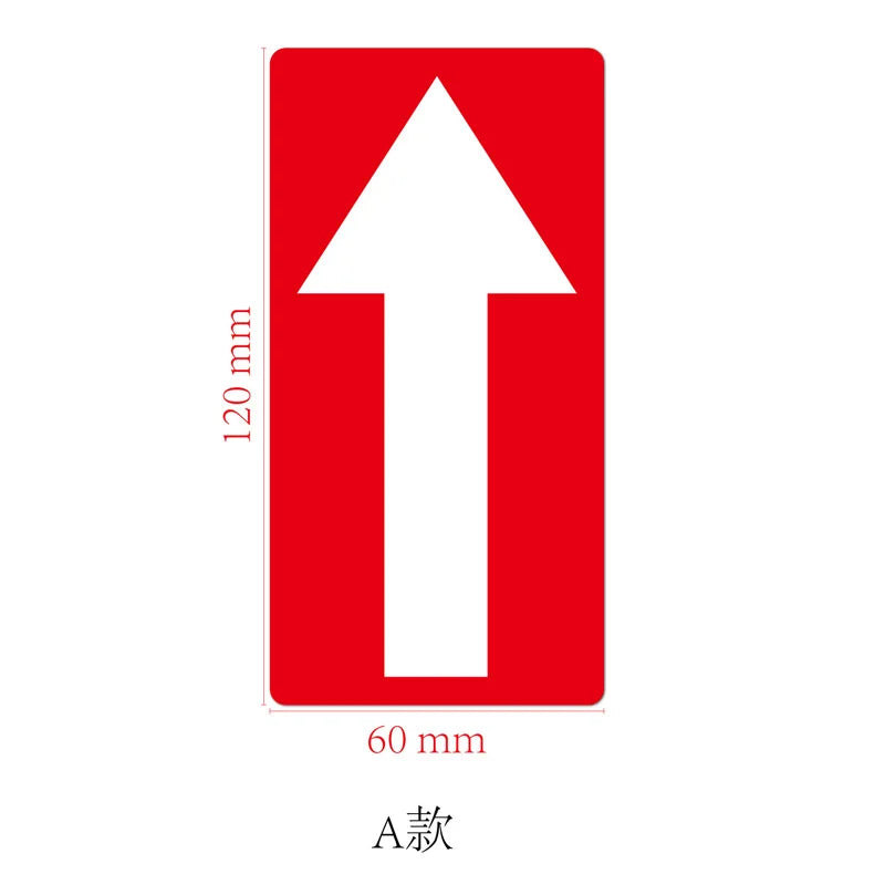 autocollants adhésifs flèches rouge blanc graphiques direction 9cm pvc avertissement
