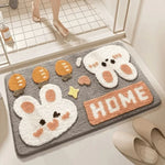 tapis sol décoratif mignon motif cartoon animaux fleurs doux absorbant salle bain maison