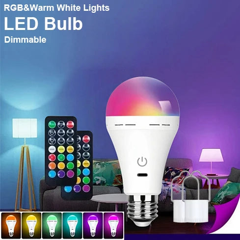 ampoule led rechargeable usb blanc touch control moderne e27 rgb minimaliste