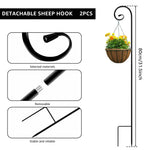 supports décoratifs métal noir suspendu plantes mangeoires oiseaux vintage extérieur pièces