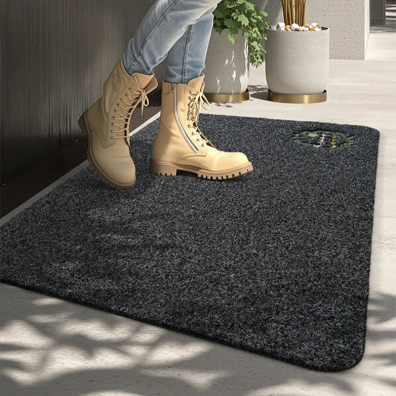 tapis gris floral antidérapant moderne porte bain sol facile nettoyer