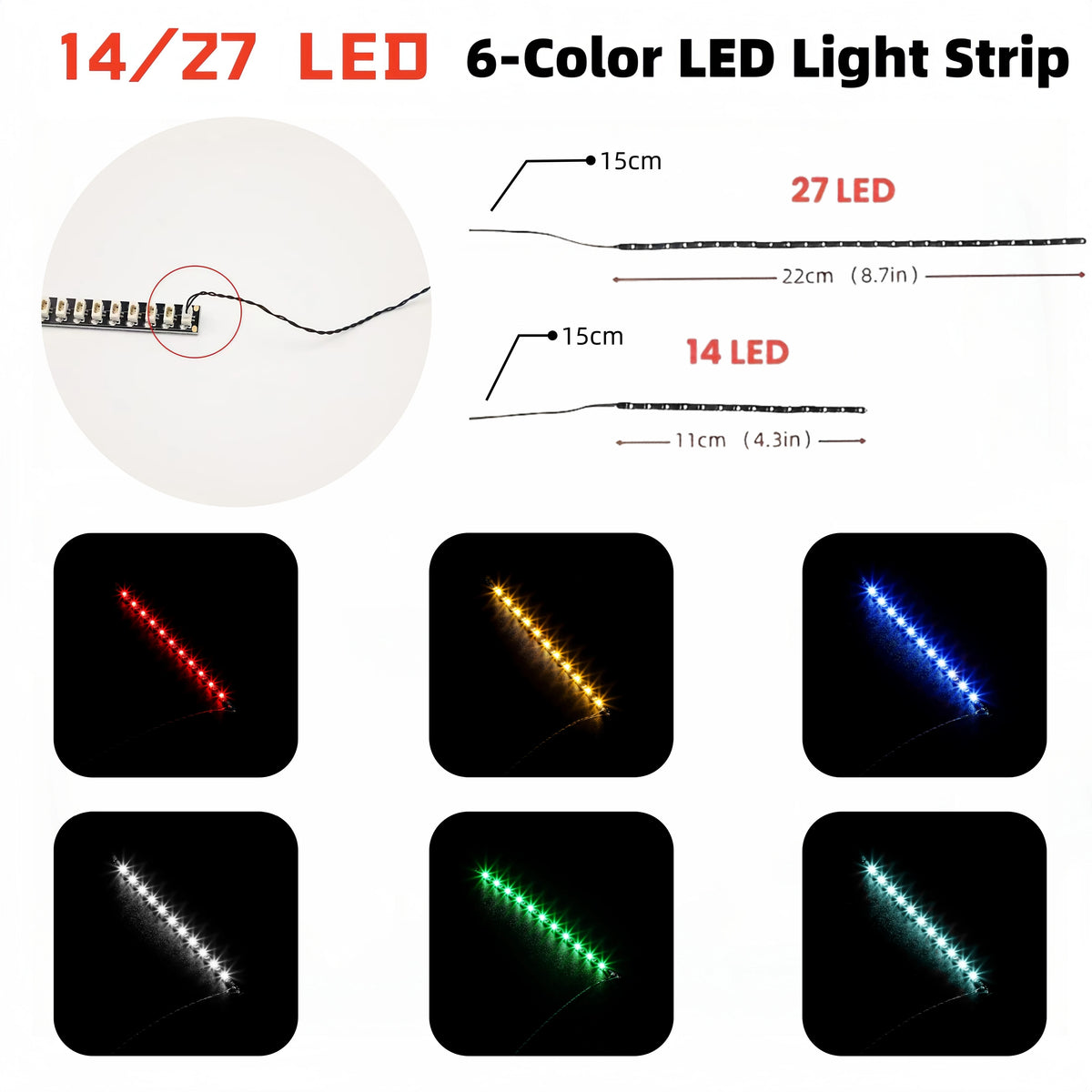 ruban led 15cm 27led rouge vert bleu blanc moderne construction