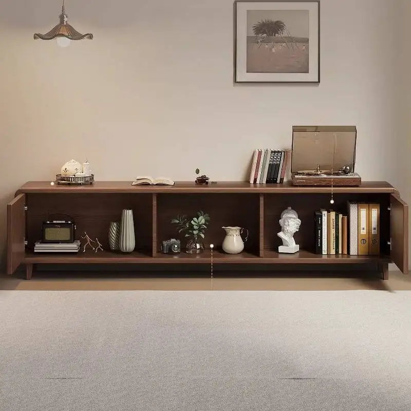Console bois art déco bleue rangement