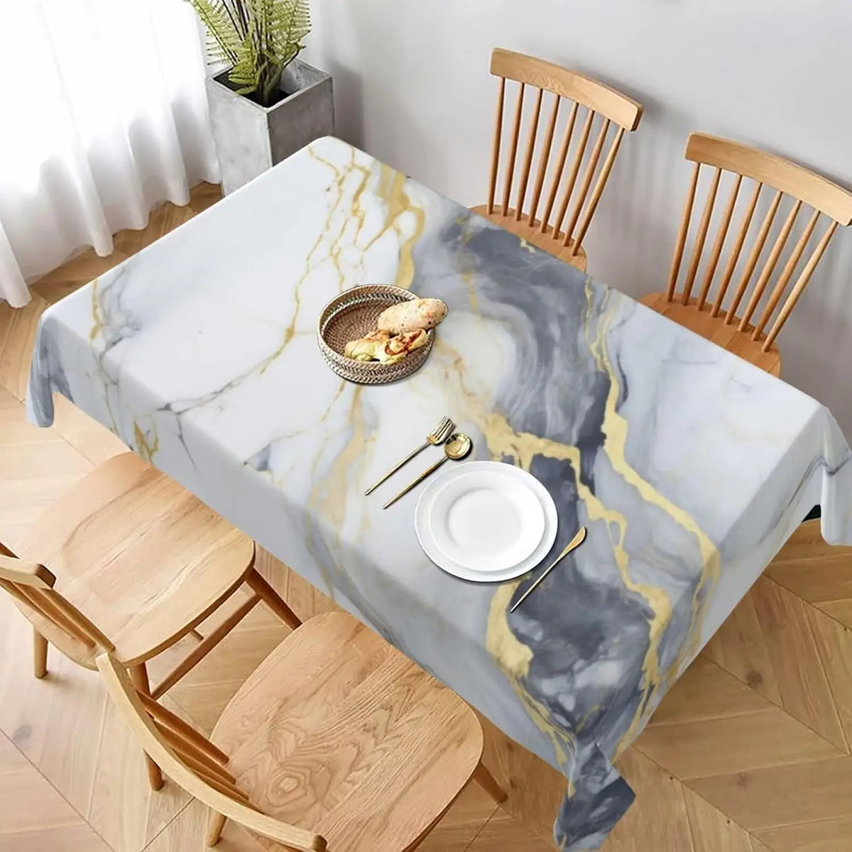 nappe marbre grise blanche dorée moderne imperméable polyester coton table mariage fêteextérieurhôtel