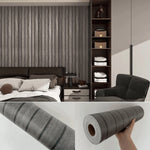 panneau décoratif autoadhésif moderne rayures horizontales gris noir résistant humidité cuisine chambre