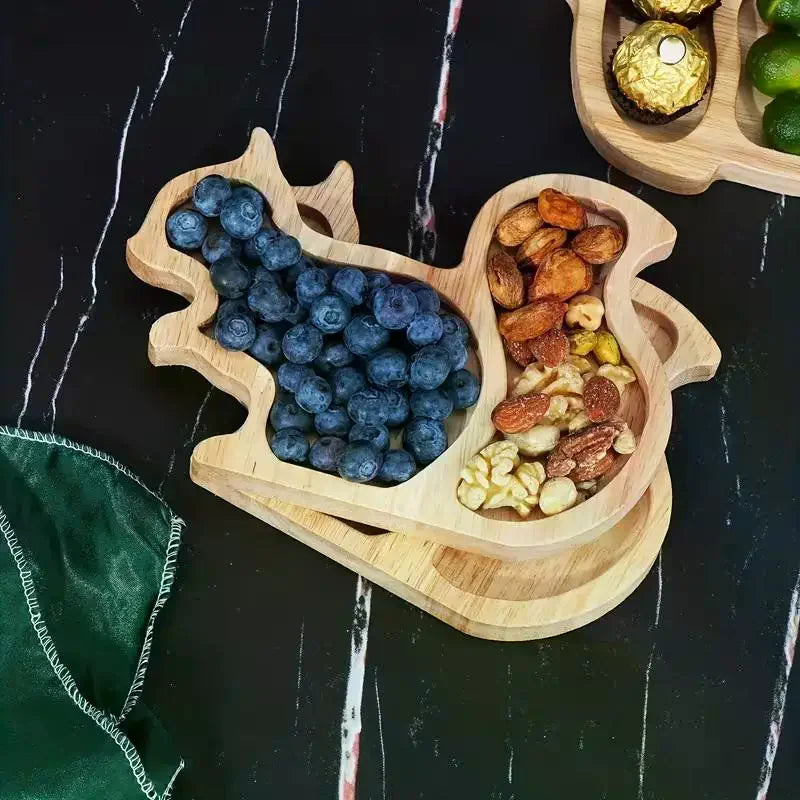 assiettes compartimentées bois modernes fruits bonbons decoration table cuisine