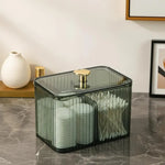 boîte rangement coton tige vert transparent moderne minimaliste