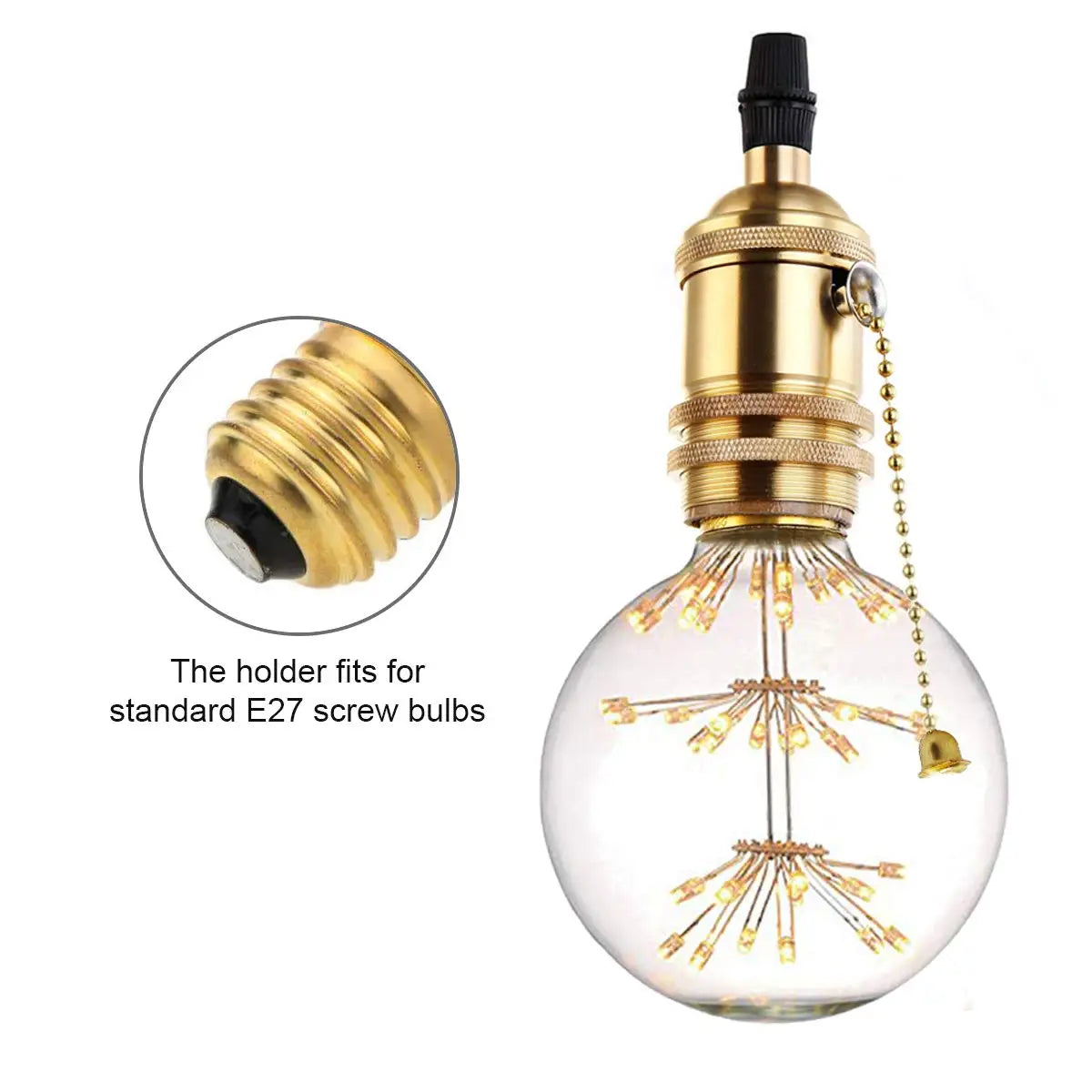 ampoule filament dorée texturée vintage interrupteur chaîne boule fixation rétro opacité