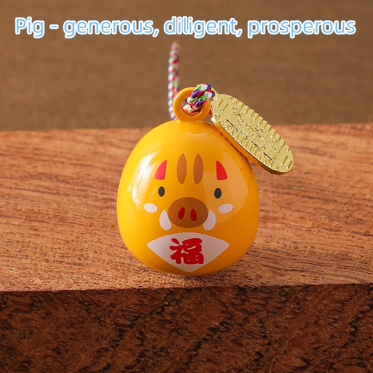 pendentif décoration animal souris lapin cochon chinois fú cuivre marron blanc orange vert bleu