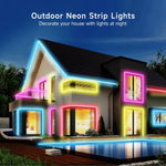 ruban led néon multicolore controle bluetooth ip67 moderne decoration extérieure chambre jardin