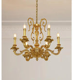lustre suspendu classique ornements baroques cristal fer doré semi encastrée(touches) haute qualité
