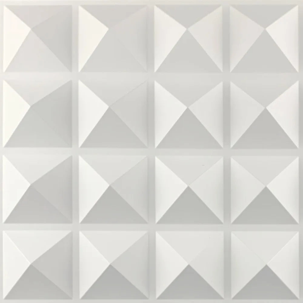 panneau mural moderne blanc triangles géométriques adhésif décoration intérieure relief PVC