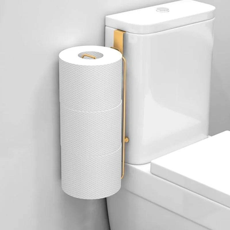porte rouleaux papier toilette support mural salle bain moderne minimaliste adhésif blanc argenté doré