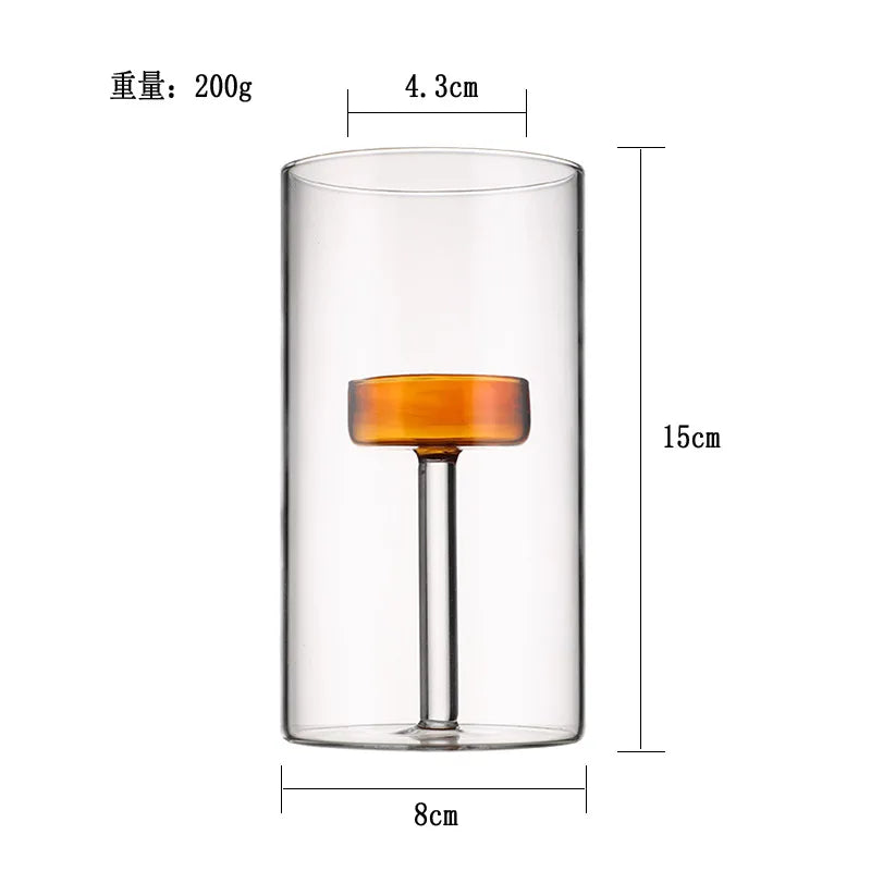 bougeoir moderne verre transparent orange pied simple décoration intérieure bougie